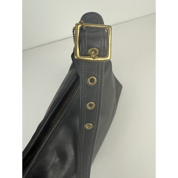 Vintage COACH 9059 Glove Tanned Leather Legacy Shoulder Hobo Purse Y2K Black - Picture 10 of 15